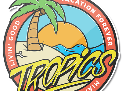 Tropics stickers beach palmtree tropical tropics