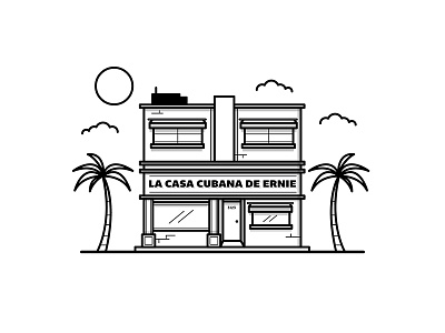 Ernie's Cuban Cafe artdeco building illustration miamibeach miamibuilding