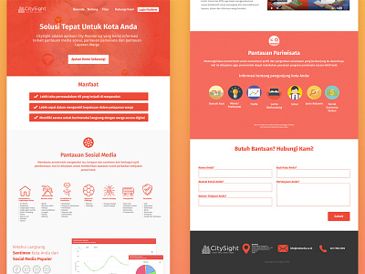 CitySight Landing Page city desktop government orange red ui design uiux user interface web web design yellow