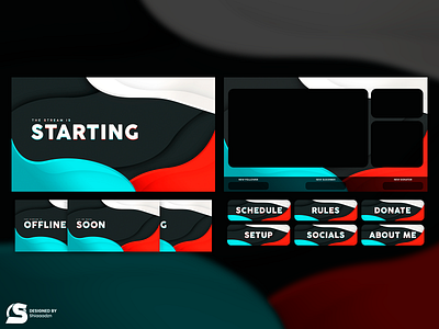 Clean waves STREAMPACK design graphic design photoshop streampack twitch