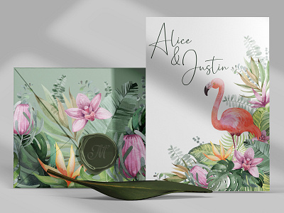 Postcard design. Tropical collection. branding floral design graphic design invitation logo motion graphics typography иллюстрация