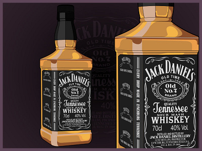 Jack Daniels alcohol illustration jack daniels jd no.7 tennessee vector whiskey