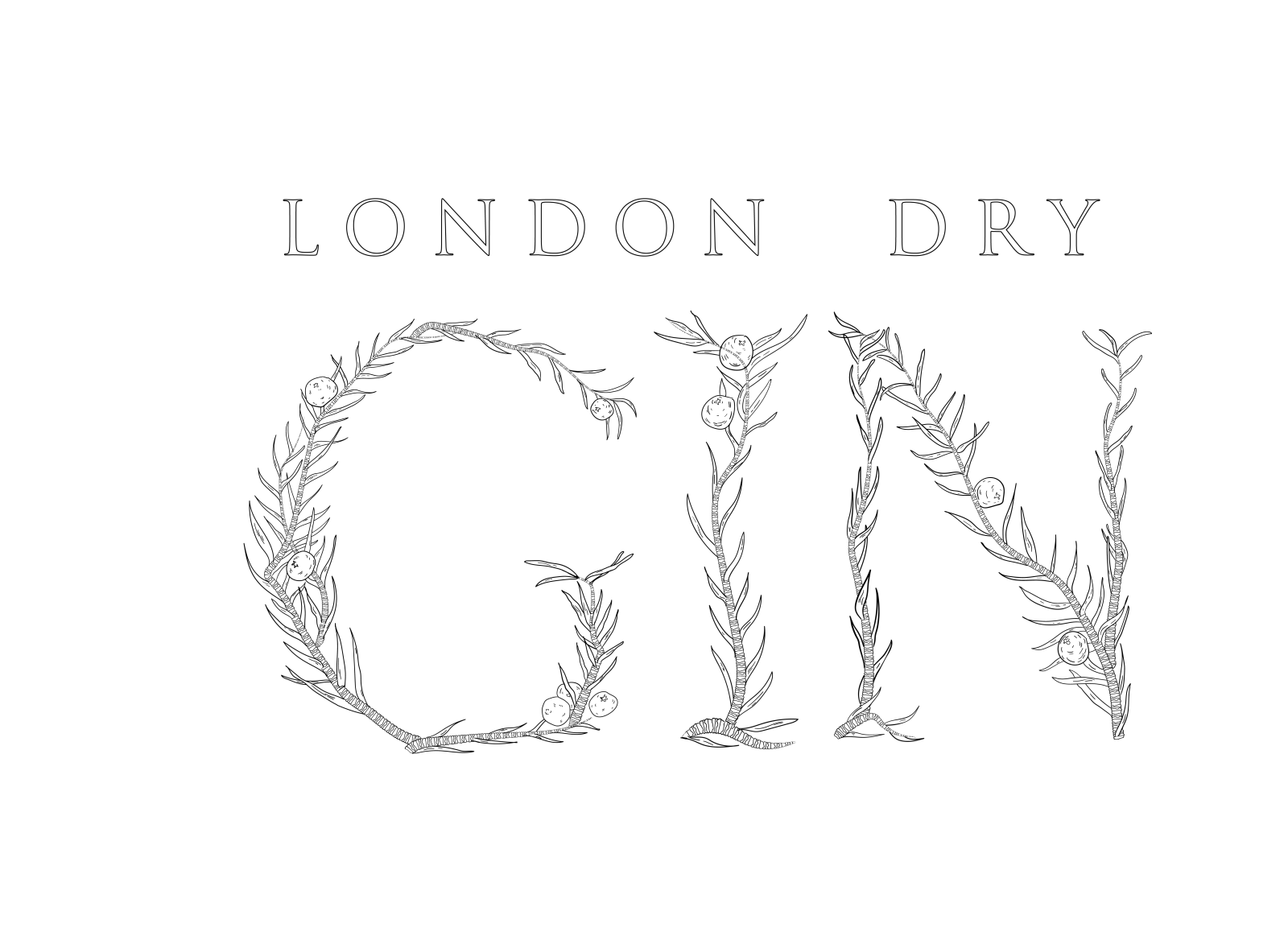 Gin label design by Daria Budnikova on Dribbble