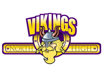 North High Viking Logo adobe creative suite character drawing illustration illustrator ink line art logo creation logo design photoshop coloring
