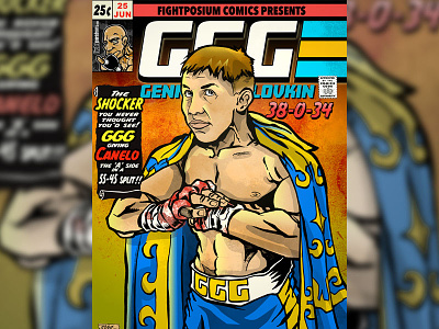 Gennady "GGG" Golovkin Comic Book Cover adobe creative suite caricature cartoonist graphic design illustration ink magazine cover pen and ink photoshop coloring poster design