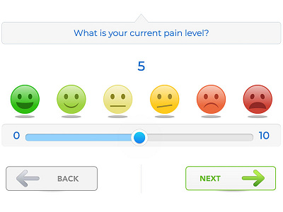 UI Range Slider Pain Scale ipad ui design medical ui design mobile design mobile device physician app product design sketch ui design ui buttons ui design ui medical interface ux ui design