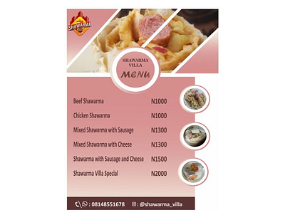 Shawarma_Villa's Menu design