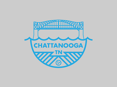 Market Street Bridge badge chattanooga east tennessee tennessee thicklines tighlines vector