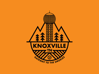 Sunsphere Knoxville, TN badge design designer flat illustration knoxville logo outdoors tennessee thick lines vector