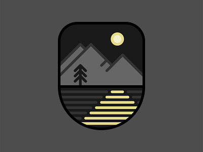 Midnight Mountains badge design designer flat illustration mountain outdoors patch sticker tennessee thick lines vector