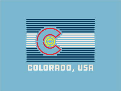 Colorado, USA badge colorado denver design designer flag flat illustration logo outdoors simple sticker thick lines typography vector