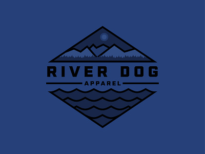 River Dog Apparel Shirt badge branding design designer flat illustration outdoors shirt shirt design simple sticker thick lines vector