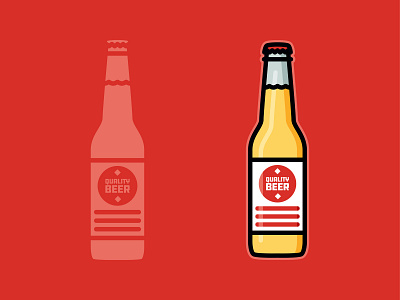 Beer Bottle Icon badge beer beer art brewery design flat icon icon design icons illustration logo simple sticker thick lines vector
