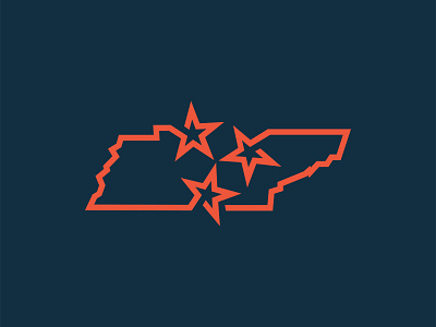 Tennessee Tri-Star design designer flat knoxville logo memphis nashville simple sticker tennessee thick lines vector