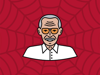 Stan Lee comics design designer flat icon illustration marvel rip simple spider man thick lines vector