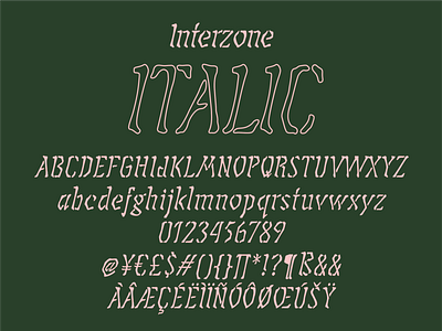 Interzone Italic characters