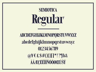 Semiotica font characters design display font font type typography