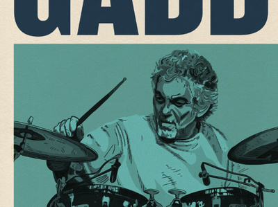 Gadd Poster Crop design drummer drums illustration jazz music poster vector