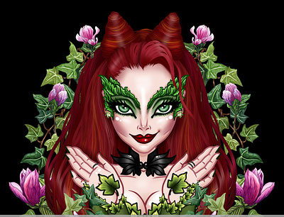 Poison Ivy batman design fanart illustration ivy poison ivy ritual rose demon