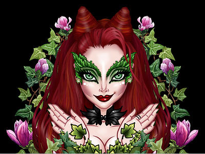 Poison Ivy batman design fanart illustration ivy poison ivy ritual rose demon