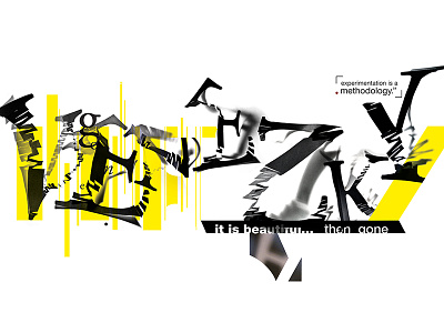 An homage to Martin Venezky abstract design experimental graphic design paper photography type typography yellow