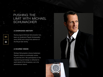 Michael Schumacher Concept Laptimer audemars piguet black graphic design luxury microsite product page ui watch web design