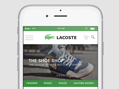 Lacoste Shopping App brand mobile app design uxui design