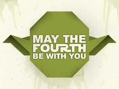 May The Fourth Be With You illustration star wars texture type yoda