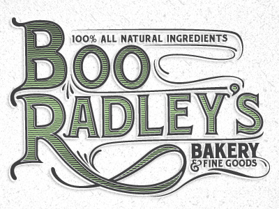 Boo bakery logo natural script type typography