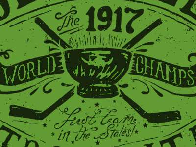 1917 World Champs! design hockey illustration seattle sports typography