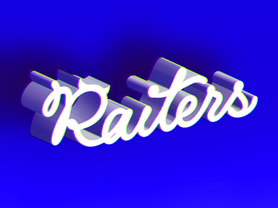 Raiters 3d handwriting lettering logo raiters typography