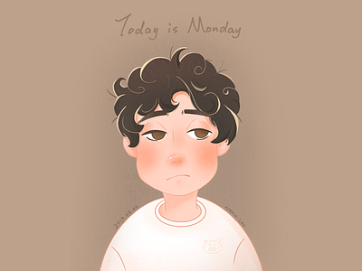 Monday mood character drawing emotions illustration monday mood procreate