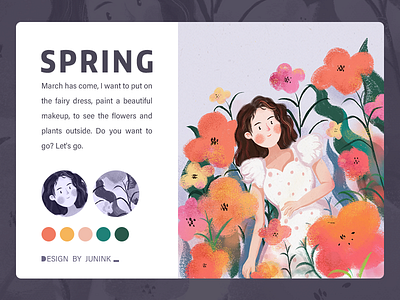 Spring is coming design illustration spring ui