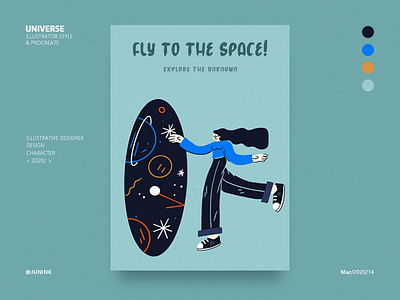 fly to the space add illustration space ui universe