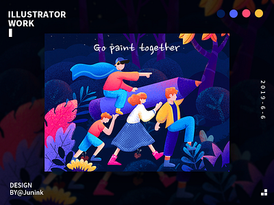 Go paint together app illustration