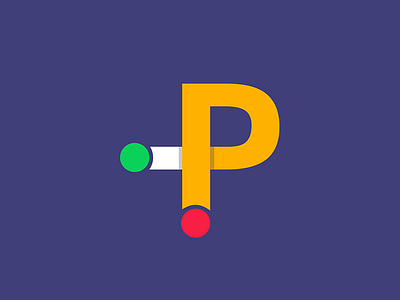 P icon logo map purple road