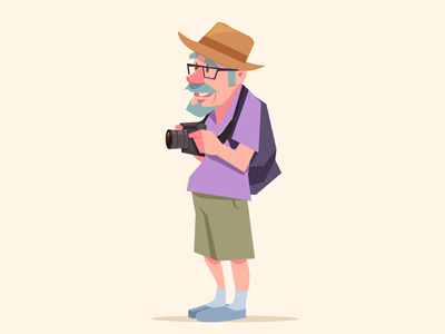 Pensioner Tourist2 cartoon characters pensioner tourist