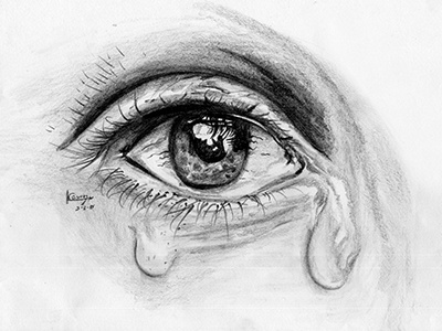 Just Cry eye of art pencil drawing !