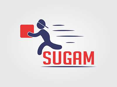 Sugam Logo courier delivery. express fast speed