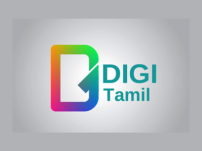 Digi Tamil logo blue branding design icon illustration logo media logo pink typography vector