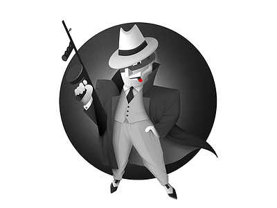 Gangster bw character design gangster illustration noir