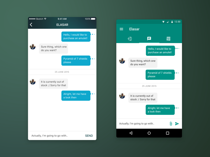 Chat Screen - Elasar iOS/Android App by Binovery LTD on ...