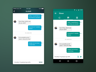 Chat Screen - Elasar iOS/Android App android app blur chat design ios message messenger mobile