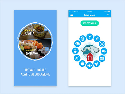 Giromangiando - iOS App android app design elephant food ios menu restaurant spin