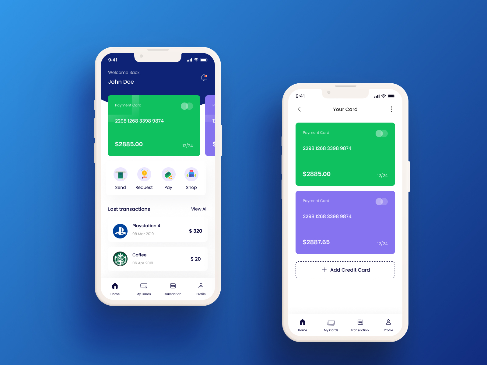 Banking app design by Jegan on Dribbble