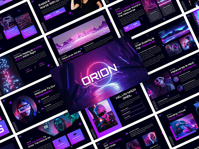 Orion - Metaverse & Virtual Reality Presentation Template blockchain clean crypto cryptocurrency digital future futuristic game metaverse modern nft pitch deck portfolio powerpoint presentation presentation template professional technology virtual reality vr