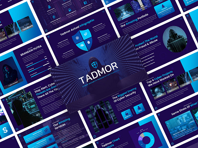 Tadmor - Cyber Security Presentation Template clean computer cyber cyber attack cyber security digital futuristic modern pitchdeck powerpoint presentation privacy professional protection safety secure security system technology template