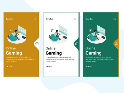 Gaming Onboarding screen Options