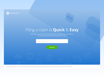 Landing Page filling claim fir first notice of loss landing page