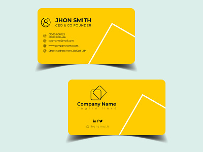 Yellow Color Business Card